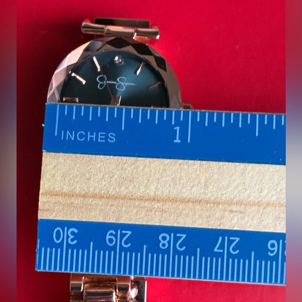 Jessica Simpson Rose Gold Watch with Green Dial